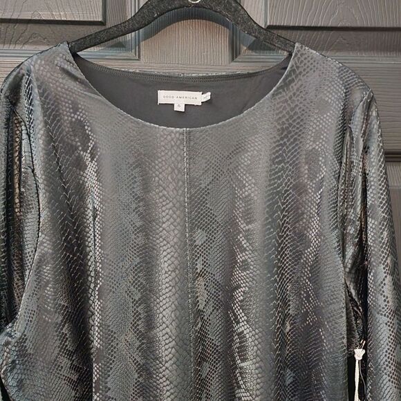 Good American Sz. 2X New with Tags ​Snakeskin Print Faux Leather Bodysuit - Picture 6 of 12